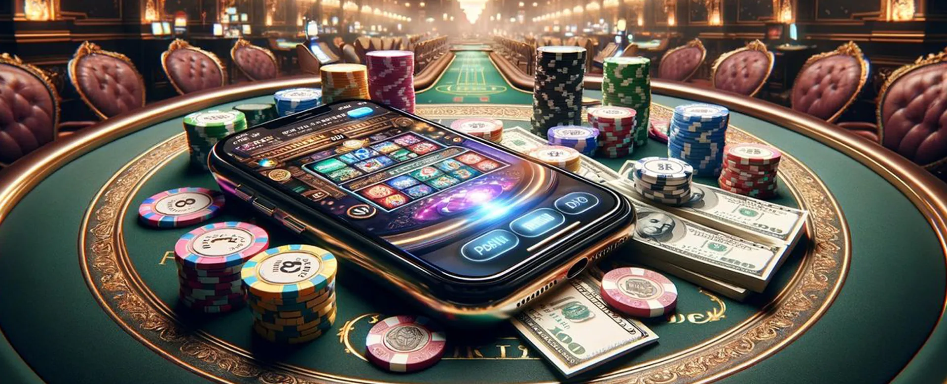 777plus promotions banner showing golden coins and casino chips with a welcome bonus text